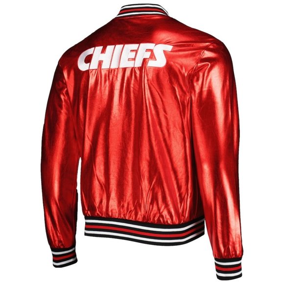Men's Kansas City Chiefs Metallic Bomber Full-Snap Jacket - Picture 2 of 3
